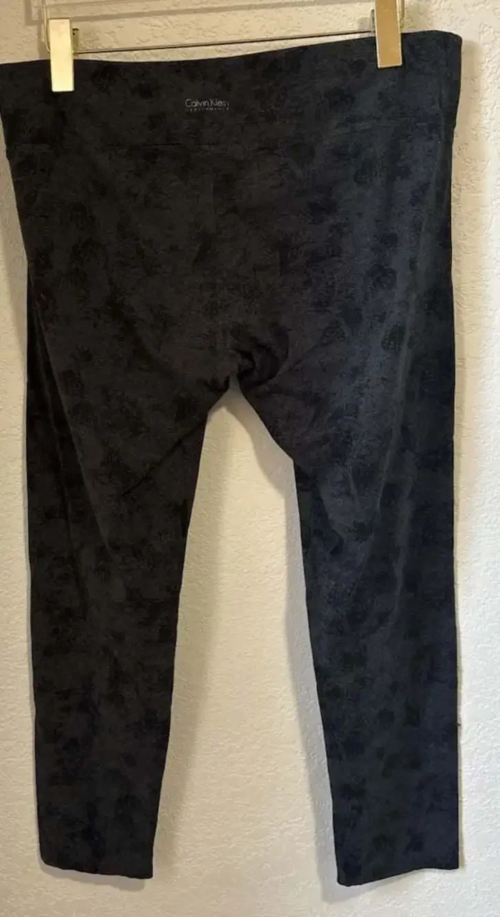 Calvin Klein Performance Quilt Leggings, Black, Size XL